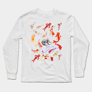 Koi Carp Fish Print Long Sleeve T-Shirt